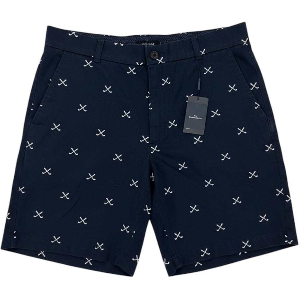 Daniel Hechter Paris Mens Navy Blue Golf Club Embroidered Chino Shorts Size 34